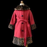 Image 1 of Leopard collar coat in coral