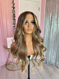 Image 6 of Caramel brunette curtain bangs 