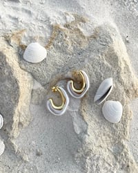 Image 2 of Pearl & Gold Statement Earrings 