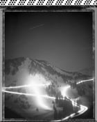 Image of Photograph of Alta's High Rustler Run at Night w/stars