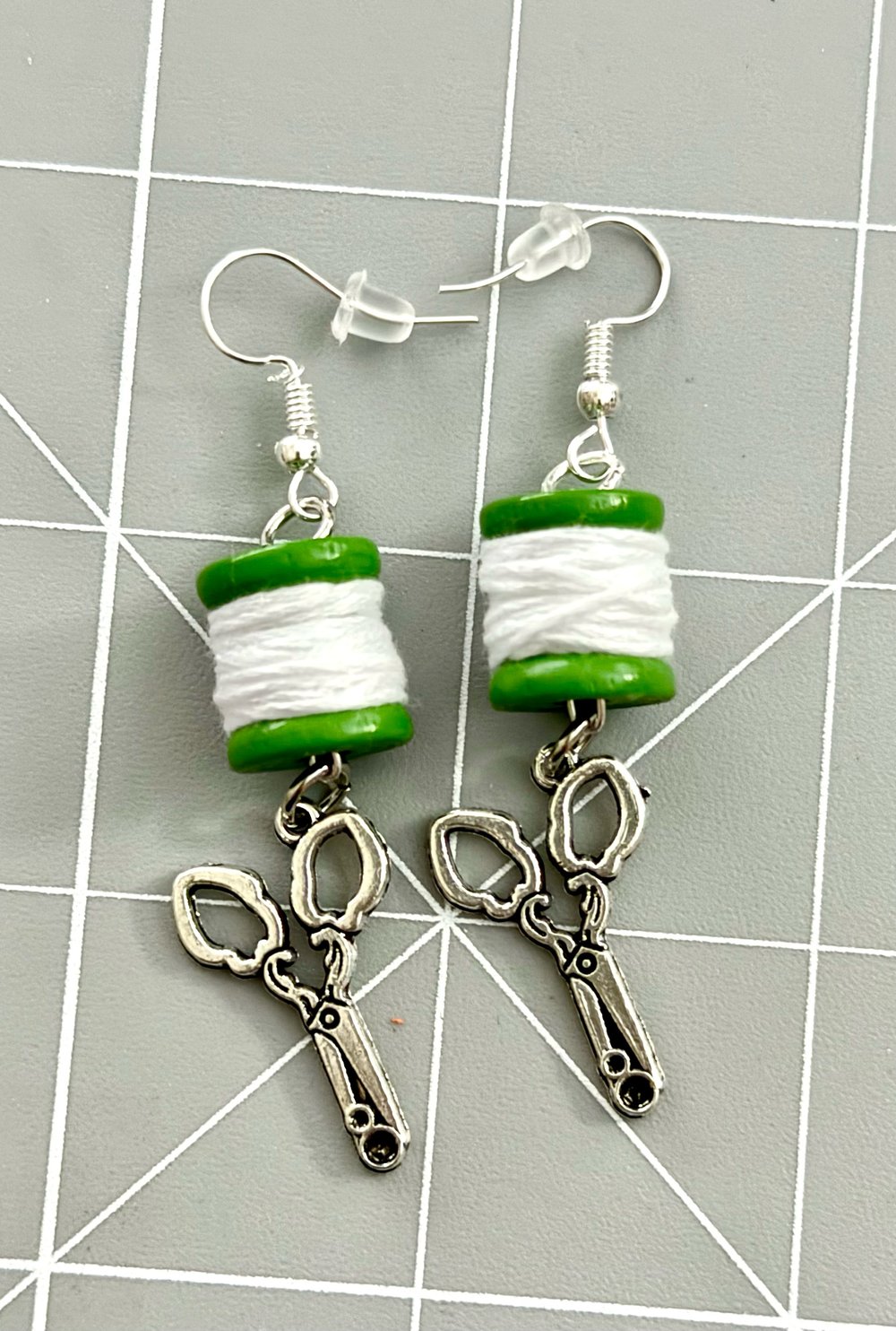 Image of Mini Thread Spools & Scissors Earrings