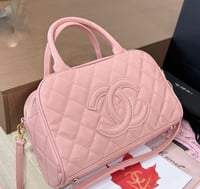 Pink cc patent leather bag