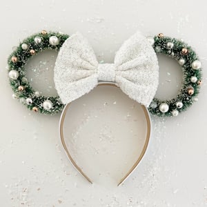 Image of Wreath Ears with Neutral Bow - PREORDER