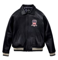Image 2 of AVIREX USA BLACK ICON LEATHER JACKET 
