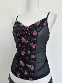 Image 2 of 00s Lace black tank top // S 