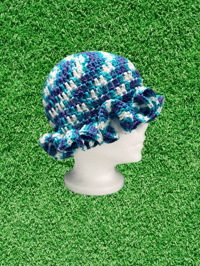 Image 2 of 90s Purple & Teal Ruffle Hat