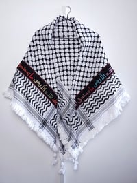 Image 2 of Premium Cotton Palestinian Mahmoud Darwish Poem Keffiyeh