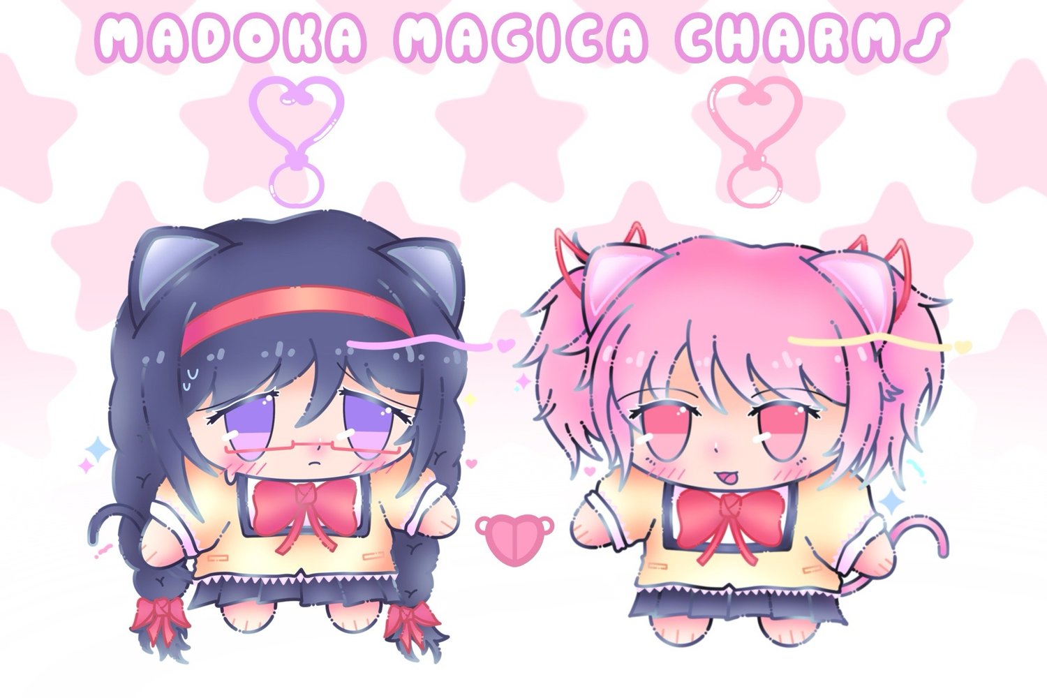 Image of Madoka + Homura | Link Acrylic Charms 