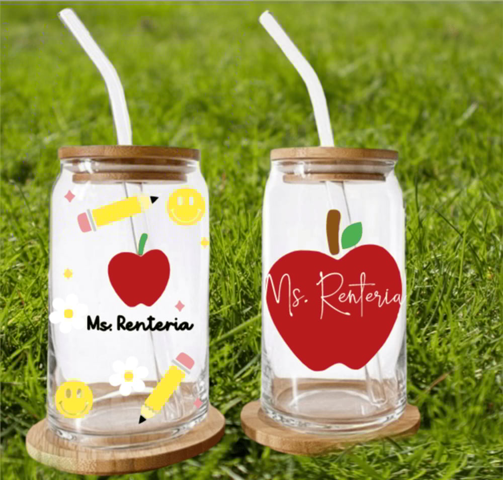 Image of teacher glass can 2 styles available 