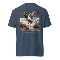 Image 2 of Christian Waterfowlers Raise Vintage Mallard Unisex garment-dyed heavyweight t-shirt