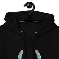 Image 3 of Unisex Hoodie, Feathers and Turquoise Horseshoe Hoodie, Western