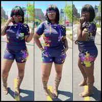 Splatter black 2 piece short set