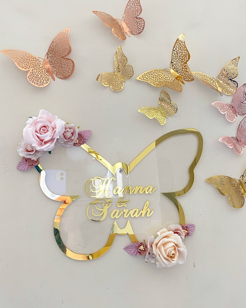 Image of Papillon fleuri plexi