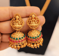 Image 4 of Gita_ Temple Jewelry Necklace Set Featuring Goddess Laxmi