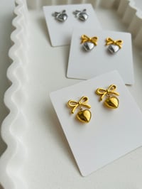 Image 16 of BOW HEART EARRINGS