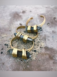 Image 3 of METALLIC SILVER AURA QUARTZ cuff bracelet