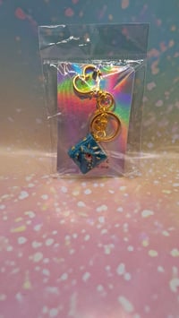 Teal book keychain 