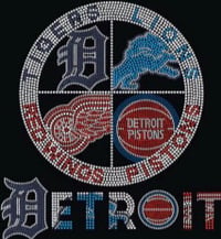 Detroit 4 Teams Rhinestone Transfer