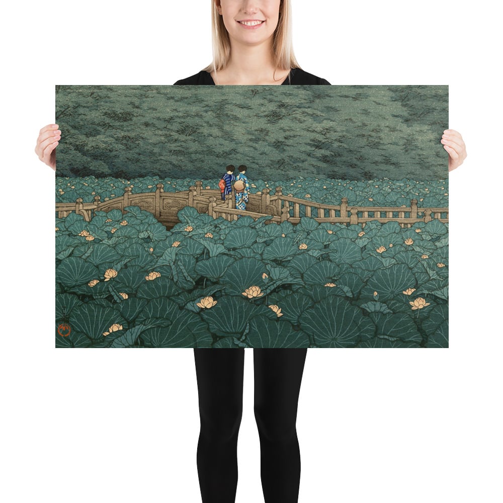 Hasui Kawase - Women - Lillies - Poster