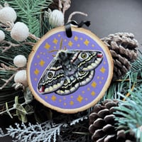 Image 2 of Moth Hand-Painted Wood Ornaments