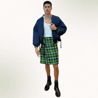 Image 1 of green flannel kilt