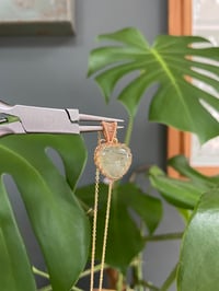Image 2 of Gold Peridot Heart Crystal  Necklace