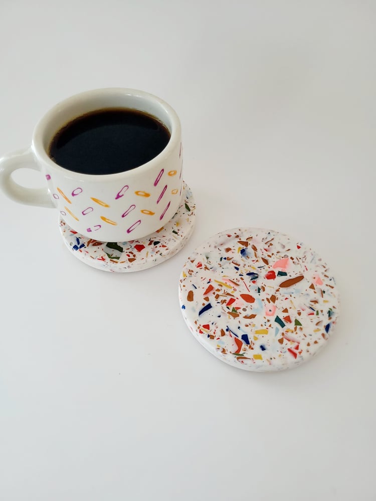 Image of Duo de sous-verres terrazzo funfetti 
