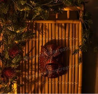 Image 1 of Witco Inspired Creature from the Black Lagoon Wall Art | Faux Carved Wood Tiki Mask 