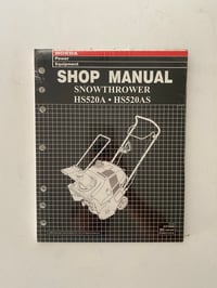 Sealed! Honda HS520A / HS520AS Snow Thrower Shop Manual