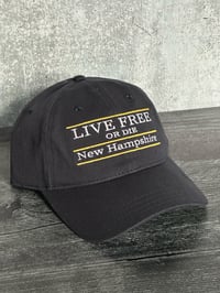 90s New Hampshire LFOD dad hat - navy/yellow