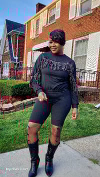 Image 2 of FRINGE SWEATER SHORT SET 
