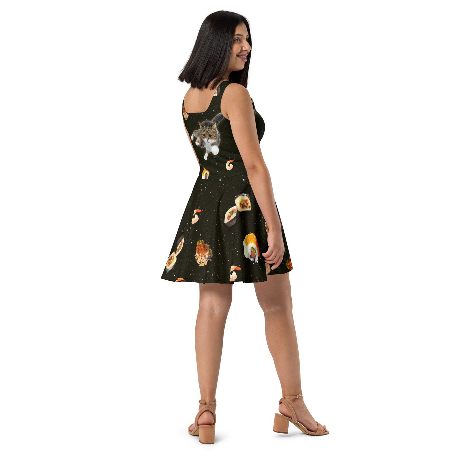 Image of Sushi Cat in Space - Skater Style Dress