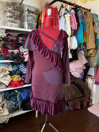 Image 5 of wine ruffles dress