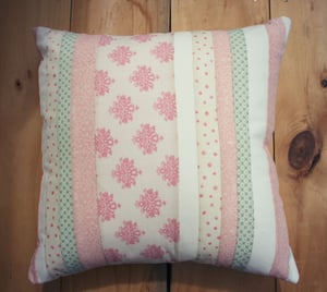 Image of Little Chirp Cushion - Pink stripe