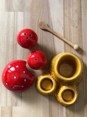 Set Pot à Moutarde Sel/Poivre en Céramique