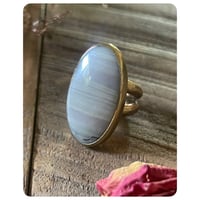 Image 2 of SALE - Grey Serpentine Solid Brass Ring