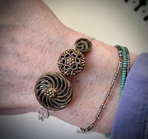 Image of "Cyclone" Silver Button Bracelet 