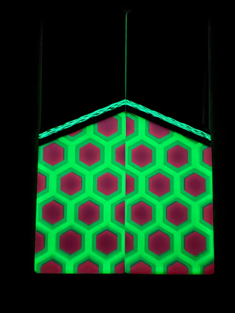 Image of Giraffe Bone & 3D Resin GLOW Segmented Knife Scales