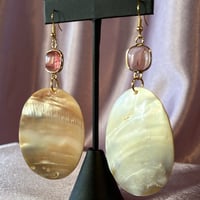 Image 2 of MOP & Rose Quartz Earrings