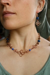 Image 2 of Copper Clover + Crystal Necklace
