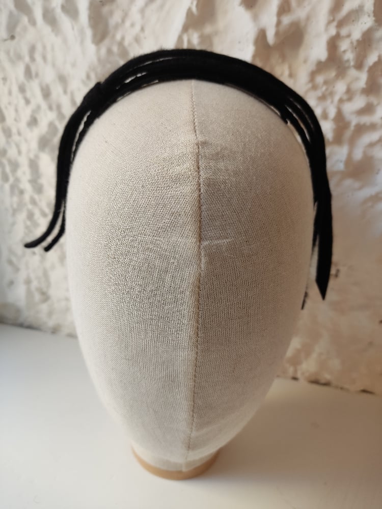 Image of Cerchietto fiocchetto sottile feltro nero