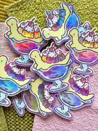 Image 2 of Leopold the Banana Split Dino Holo Sticker