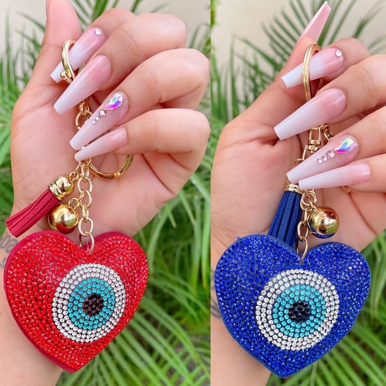 Evil Eye Heart Keychain
