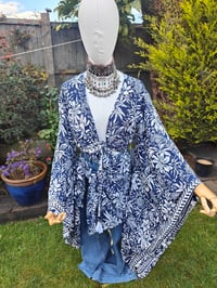 Image 12 of Pefkos co ord sarong set Navy with glitter sparkle