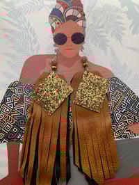 Leather /Gold Earrings