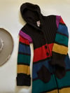 early 70s stripe hooded cardigan sweater 