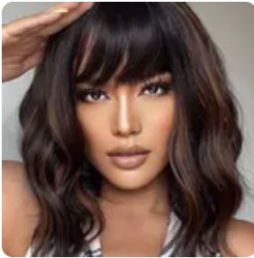 Image of Cute Straight and Wavy Synthetic Wig