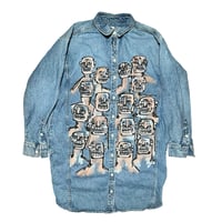  many on denim       //  SMALL , women’s denim dress 