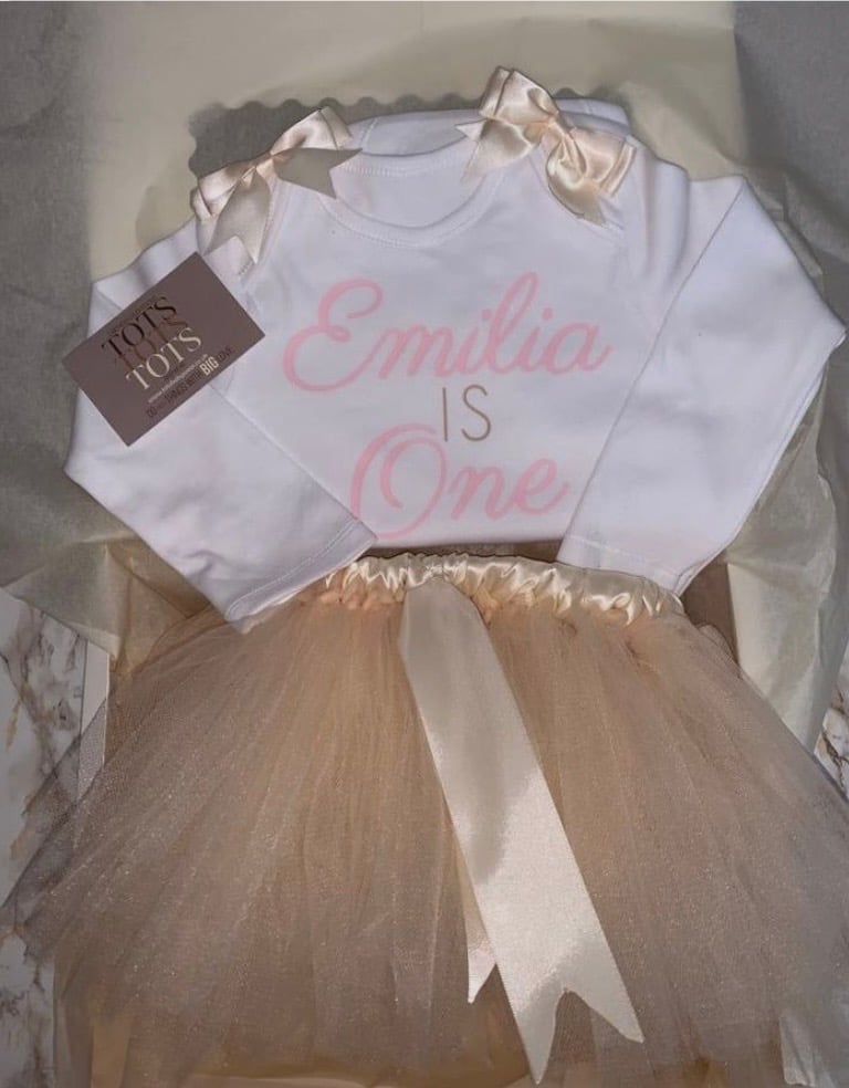 Neutral I Am One Tutu Set