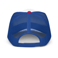 Image 10 of Brackish Wooder Foam Trucker Hat – Black Logo with Chesapeake Blue Crab | Snapback Mesh Cap